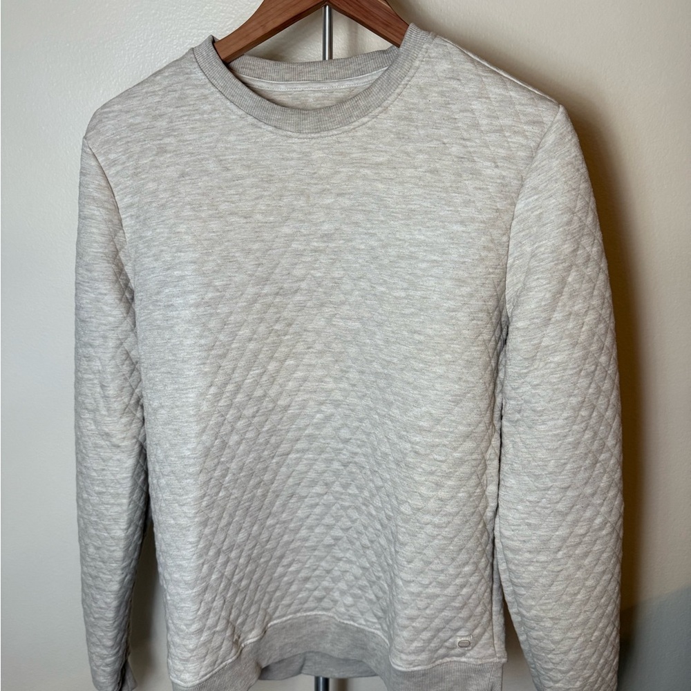 Men's Tan Quilted Sweater - Medium